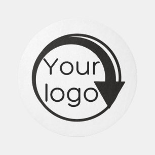Business Corporate Company Logo Modern Round Area Outdoor Rug