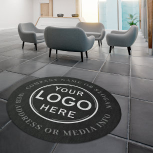 Business Corporate Company Logo Modern Round Area Rug