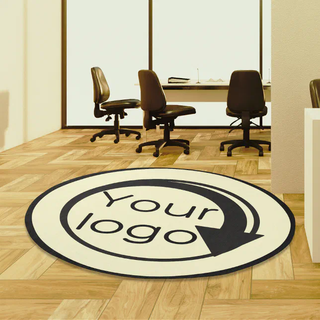 Business Corporate Company Logo Modern Round Area Rug | Zazzle