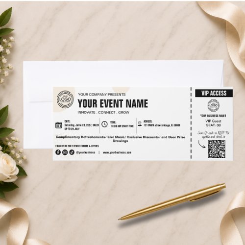 Business Corporate Event Company Logo QR Code Raffle Tickets