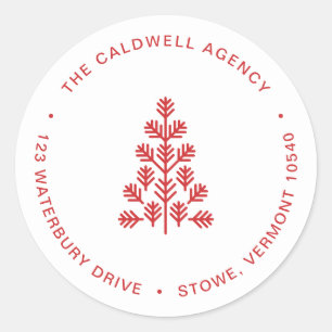 Business Corporate Holiday Red Address Label
