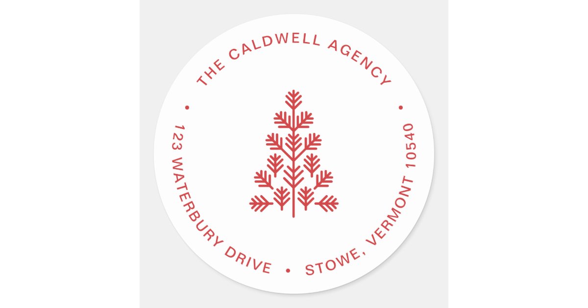 Business Corporate Holiday Red Address Label | Zazzle