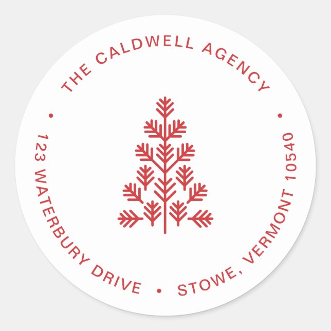 Business Corporate Holiday Red Address Label (Front)