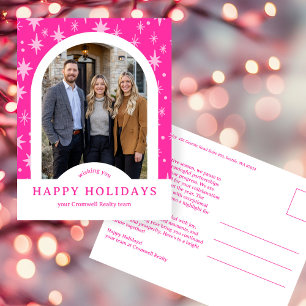 Business Corporate Holiday Stars CUSTOM Arch PHOTO Postcard