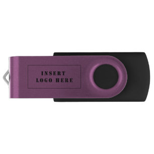 Business Corporate Horizontal Logo, Light Plum Flash Drive