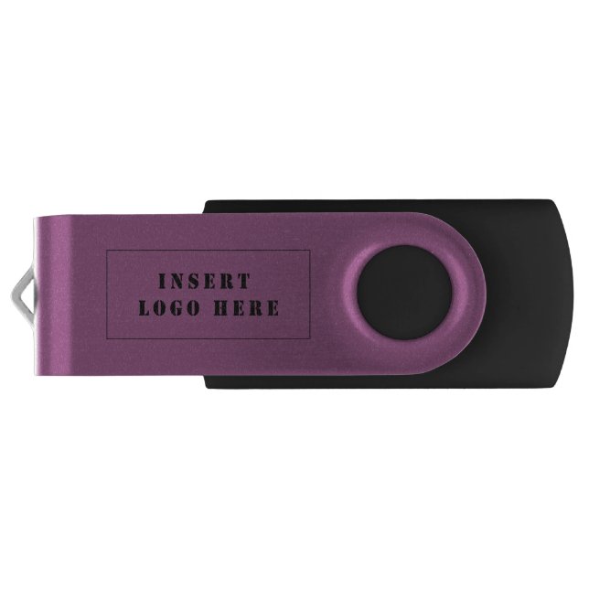 Business Corporate Horizontal Logo, Light Plum Flash Drive (Back)
