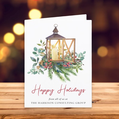 Business Corporate Logo Christmas Watercolor Holiday Card