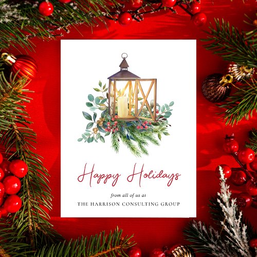 Business Corporate Logo Christmas Watercolor Holiday Postcard