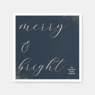 Business Corporate Navy and Gold Holiday Napkins