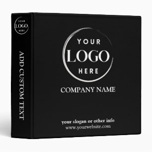 Business Corporate Records Custom Logo Black White 3 Ring Binder