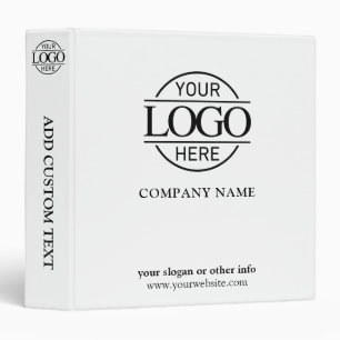 Business Corporate Records Custom Logo Black White 3 Ring Binder