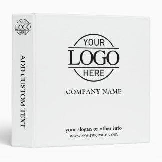 Business Corporate Records Custom Logo Black White 3 Ring Binder