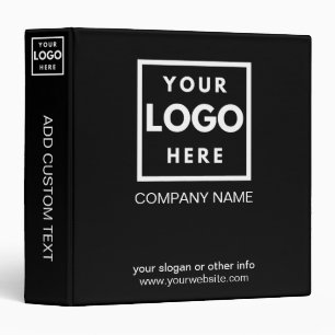 Business Corporate Records Custom Logo Black White 3 Ring Binder