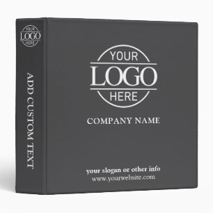 Business Corporate Records Custom Logo Dark Gray 3 Ring Binder