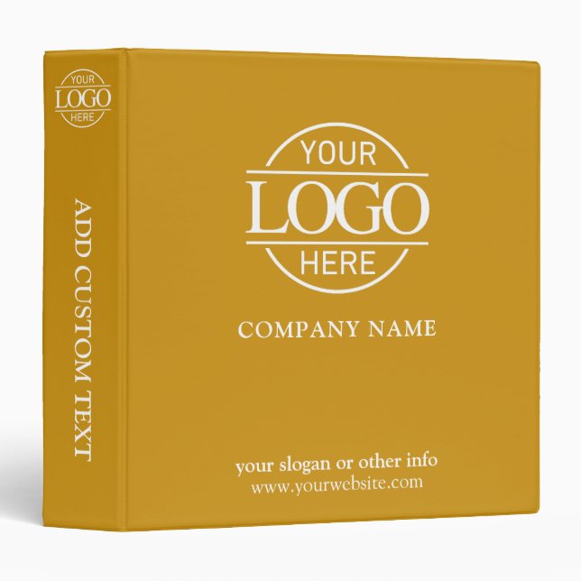 Business Corporate Records Custom Logo Mustard 3 Ring Binder (Front/Spine)