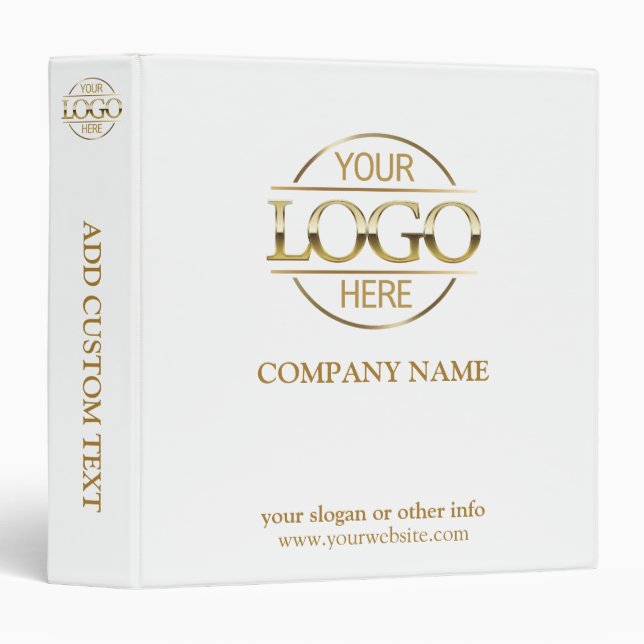 Business Corporate Records Custom Logo White 3 Ring Binder (Front/Spine)