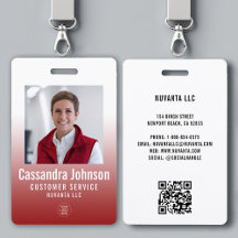 Business Corporate Red Gradient Employee ID Photo