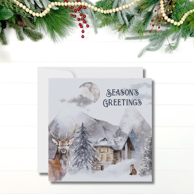 Business Corporate Seasons Greetings Christmas Card (Business Corporate Elegant Small Holiday Christmas Card)