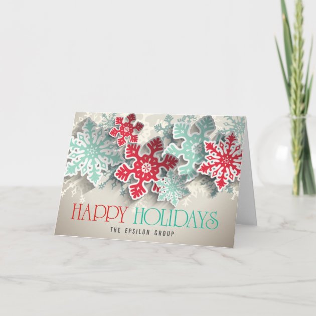 Business Corporate Snowflakes Happy Holidays Card