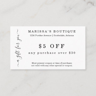 Business Coupon Card