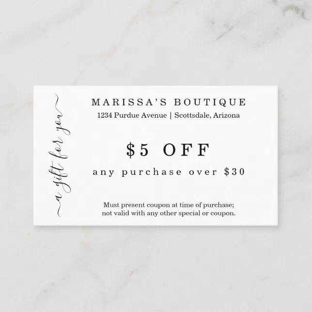 Business Coupon Card Zazzle