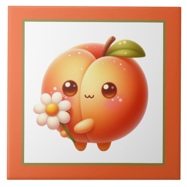 business crafting home fruit peach  ceramic tile (Front)