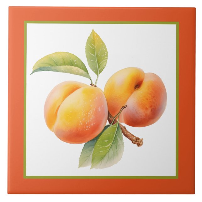 business crafting home fruit peach ceramic tile (Front)