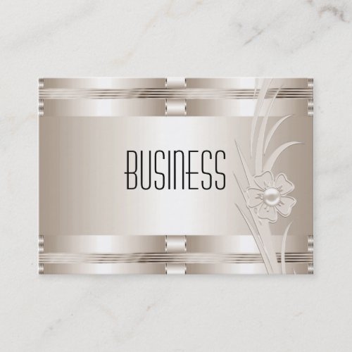 Business Cream Art Deco Floral Business Cards