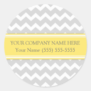 Business Custom Company Name Stickers Grey Chevron