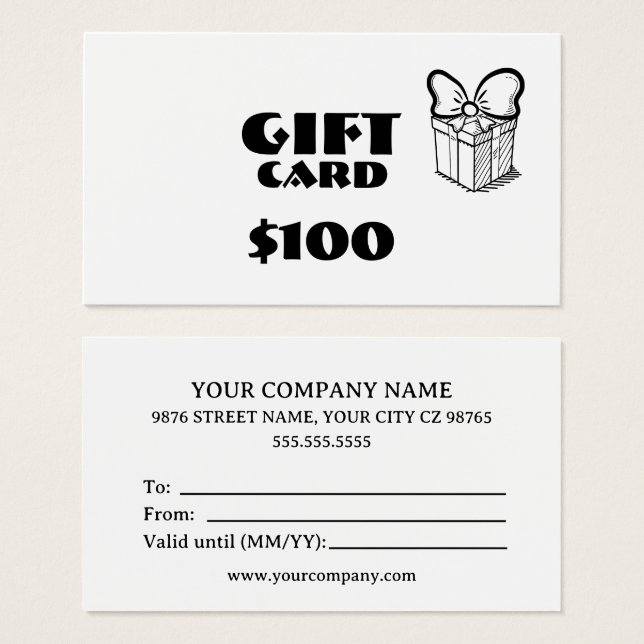 Business Custom Gift Card (Front & Back)
