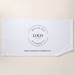 Business Custom logo and website professional Beach Towel