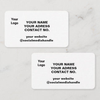 business custom logo name simple blue yellow bus card
