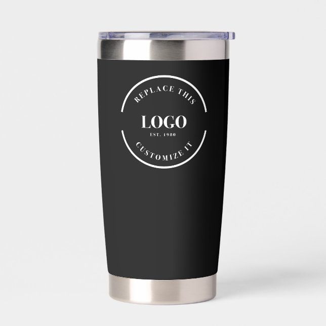 Business Custom logo QR code website White black Insulated Tumbler (Left)