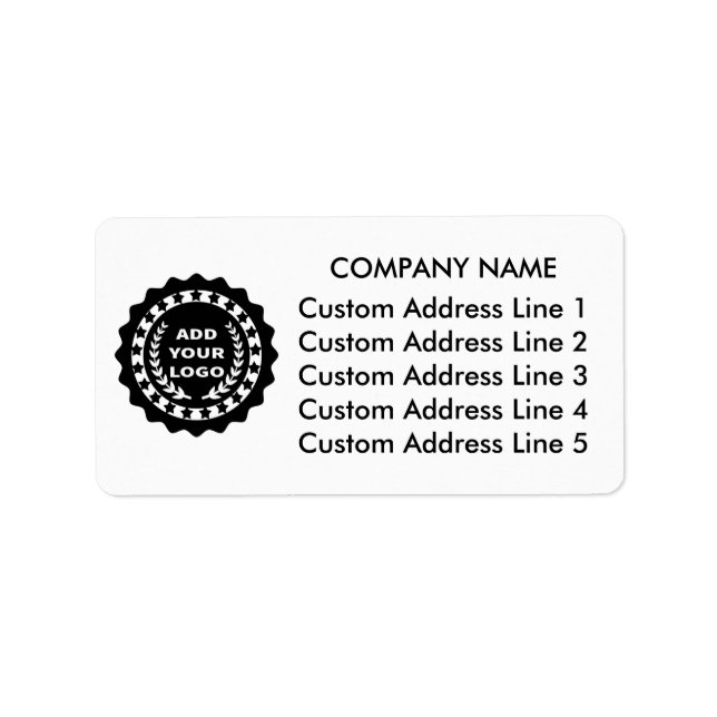 Business Custom Logo with 5 Address Lines Label (Front)