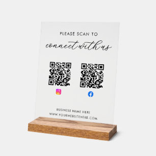Business Custom QR Code Acrylic Sign