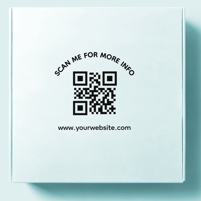 Business custom text round QR code Rubber Stamp (Creator Uploaded)