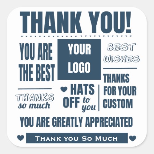 Business Customer Thank You Square Sticker