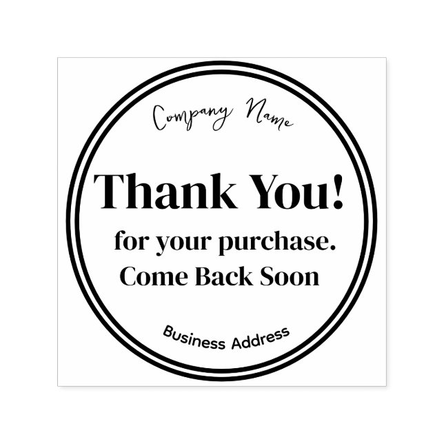 BUSINESS CUSTOMIZABLE THANK YOU . RUBBER STAMP (Design)