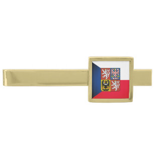 Business Czechia & Czech Flag fashion / sports fan Gold Finish Tie Bar