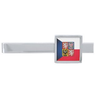 Business Czechia & Czech Flag fashion / sports fan Silver Finish Tie Bar