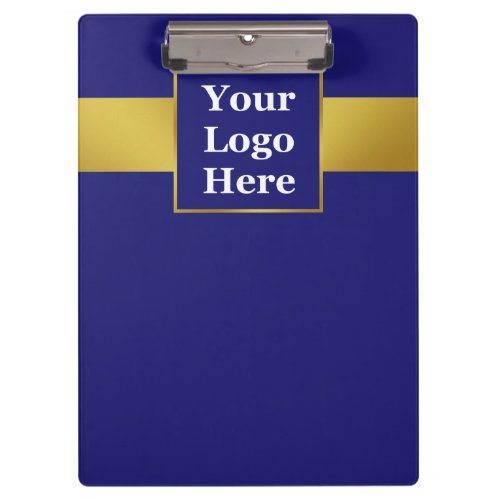 Business Dark Blue and Gold Your Logo Professional Clipboard
