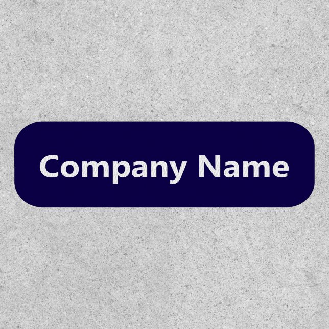 Business Dark Blue and White Company Name Patch (Front)