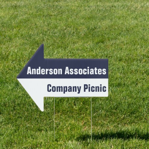 Business Dark Blue and White Company Picnic Event Sign