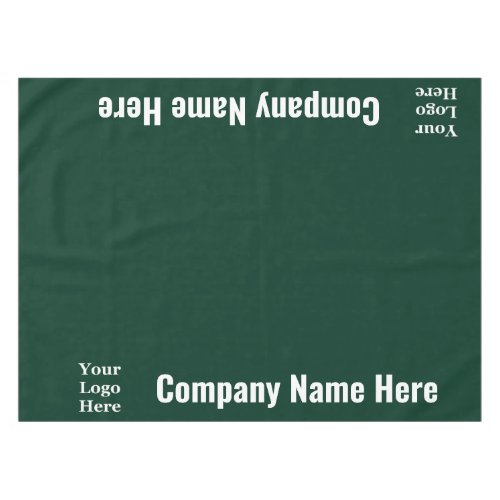 Business Dark Green and White Company Name Logo Tablecloth