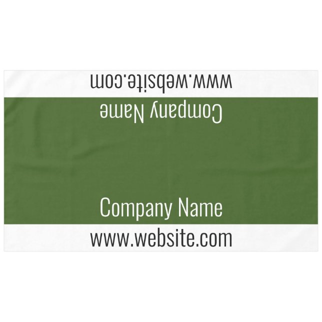 Business Dark Green and White Text Template Tablecloth (Front (Horizontal))
