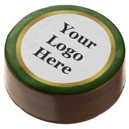 Business Dark Green White Gold Your Logo Here Chocolate Covered Oreo