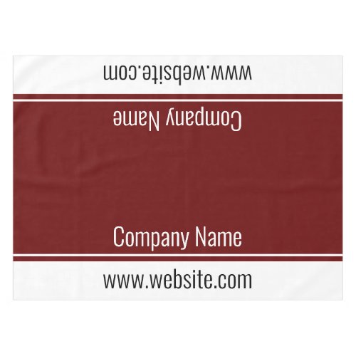 Business Dark Red White Company Name Website Text Tablecloth