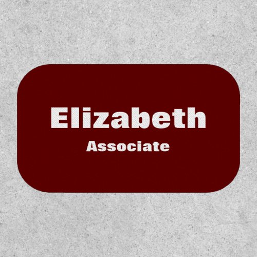 Business Dark Red  White Job Title Employee Name Patch