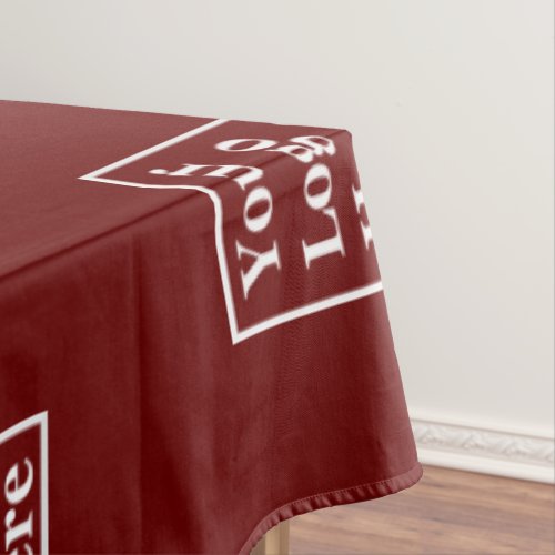 Business Dark Red Your Logo Here Pattern Template Tablecloth