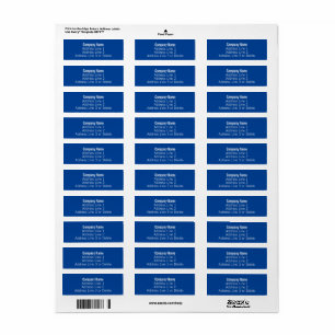 Business Deep Blue and White Basic Return Address Label
